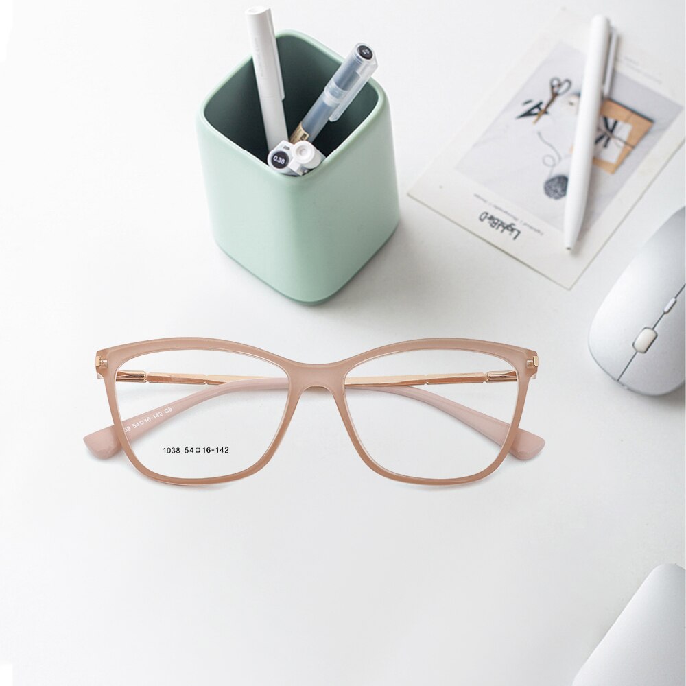 Tangowo  tr90 brilmontuur voor dames, cateye-bril, vintage mypoia, volledig optische bril op sterkte, 1038 monturen