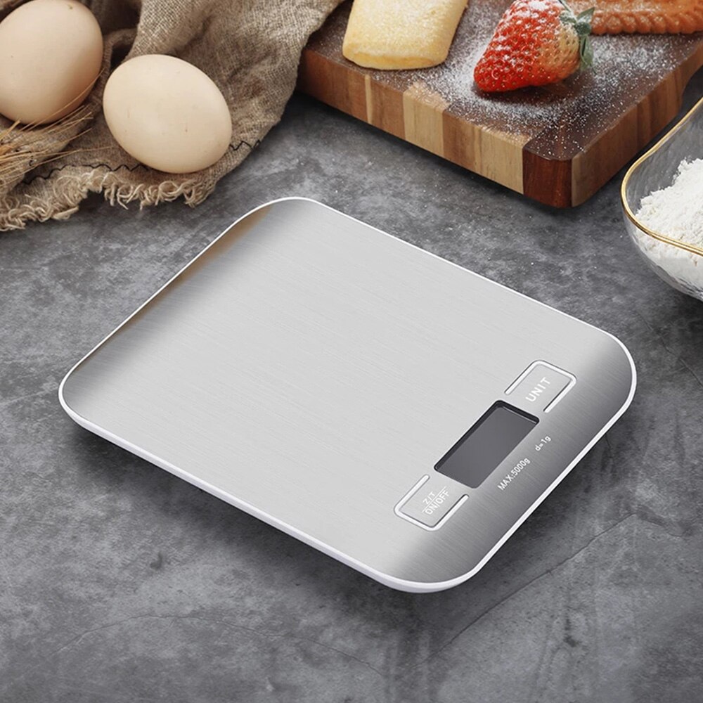 Báscula Digital de cocina para el hogar, balanza electrónica de acero inoxidable, herramientas de medición de peso g/kg/lb/oz/ml