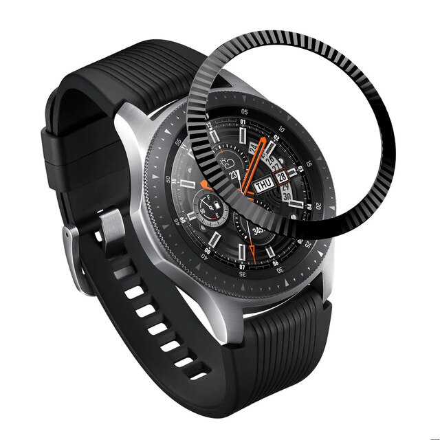 Metal Bezel Ring Case For Samsung Galaxy Watch 46mm/42mm Gear S2 S3 frontier Bezel Styling Frame Cases Cover Protection Bracelet: Black C / s3 frontier