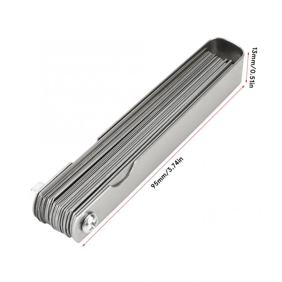 32 blade følermåler i rustfrit stål metrisk imperial 0.04-0.88mm måleværktøj sammenfoldelige følermålere