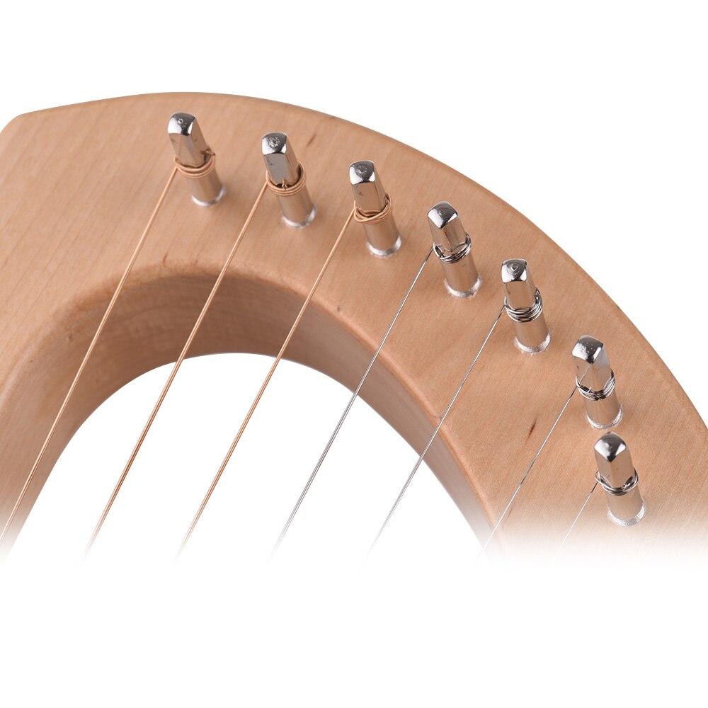 Walter .t 7-- strenget træ lyre harpe metal strenge birk massivt træ strengeinstrument med bæretaske  wh06