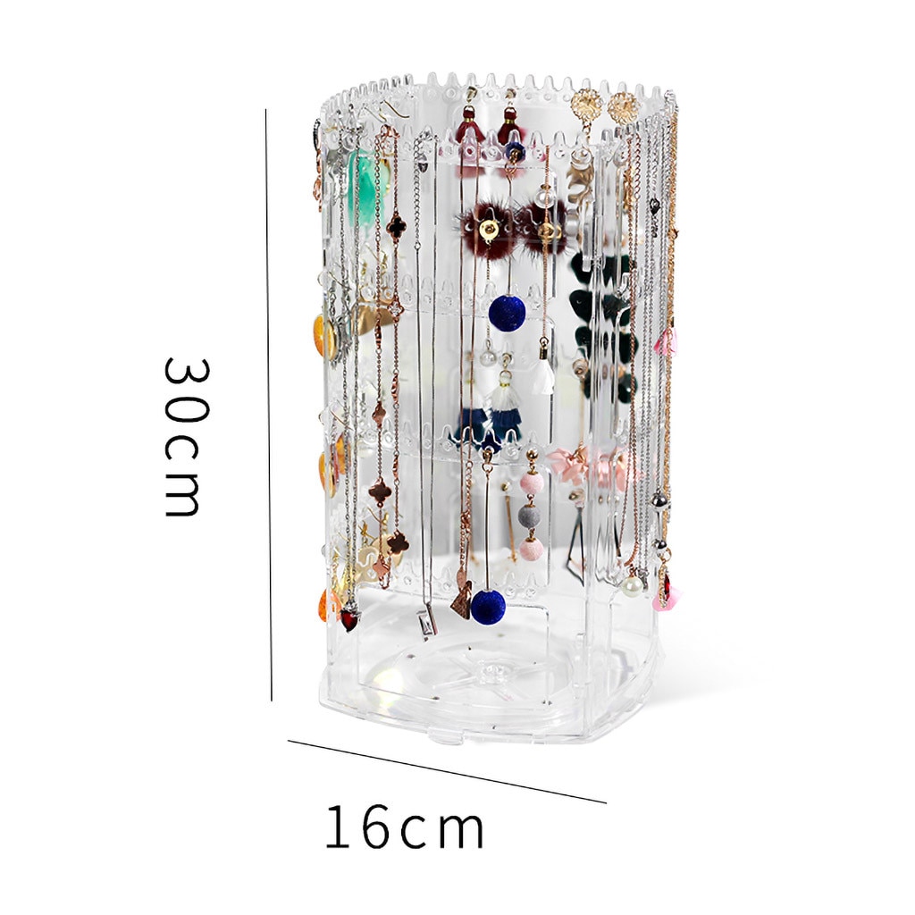 360 Degree Rotation Transparent Acrylic Cosmetics Storage Box Spin Multi-function Detachable Makeup Beauty Organizer