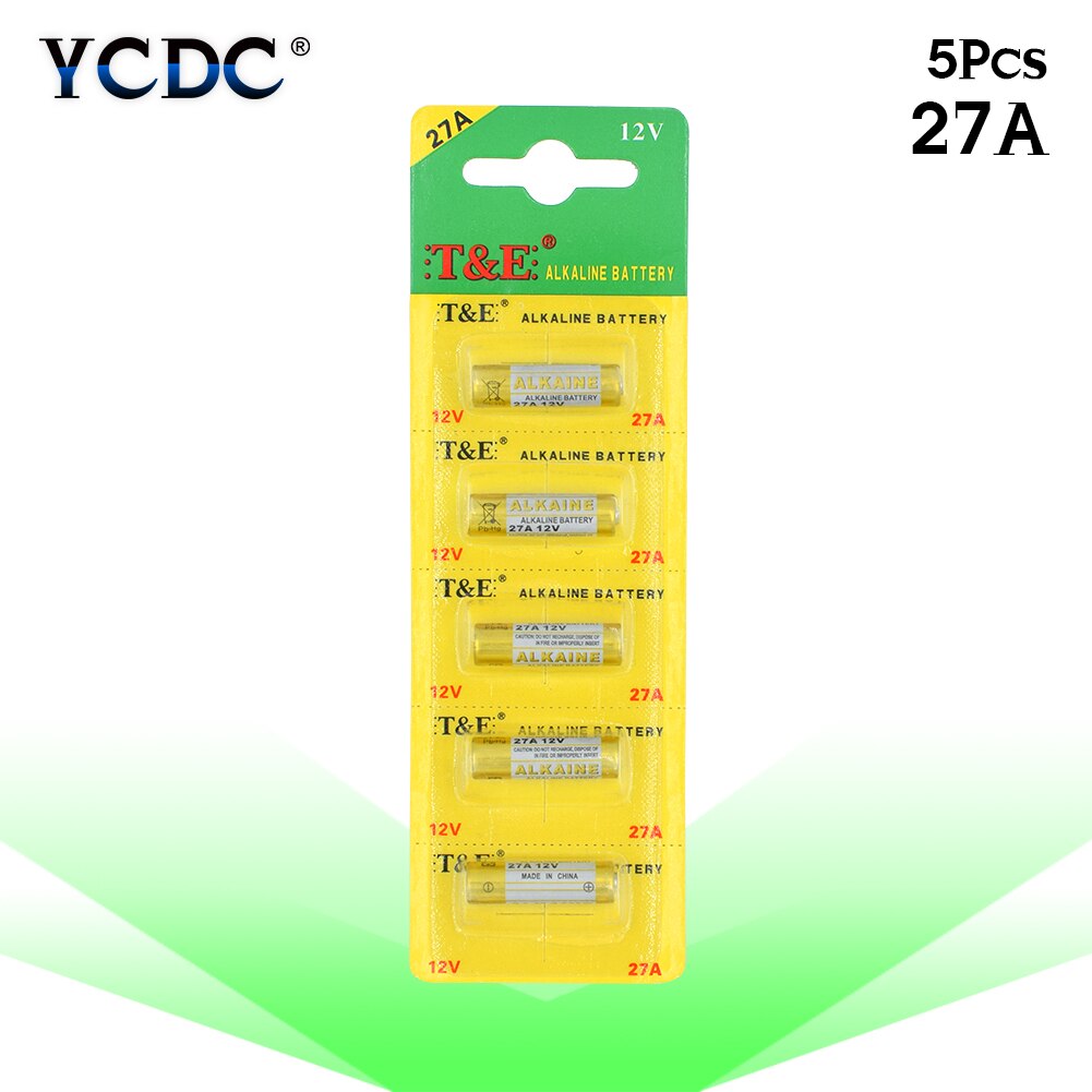 5pieces 12v A27 27A Battery For Home Security Devices Toys Clocks Razors CA22 SNN4176A ALK27A A27BP K27A VR27 R27A Dry Battery