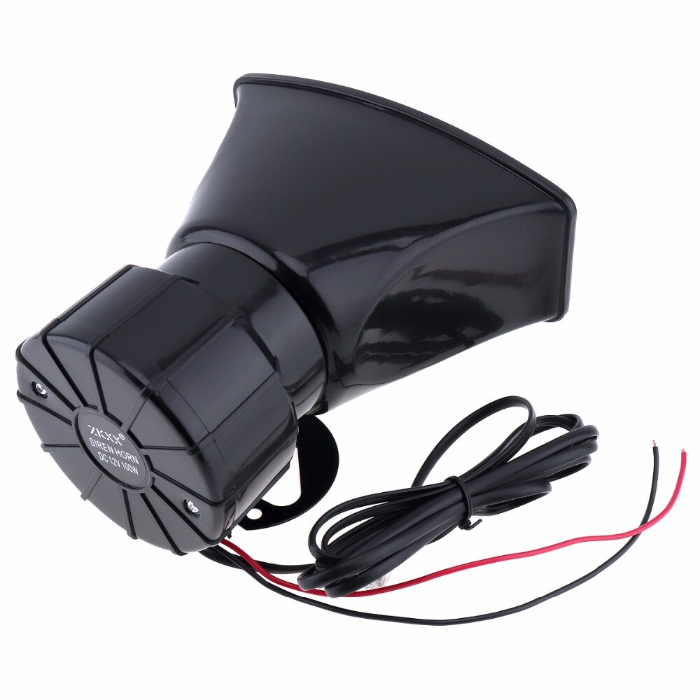 Sirena electrónica de plástico resistente para coche, 12V, 100W, 7 sonidos, alarma de motocicleta, bombero, altavoz de ambulancia con micrófono