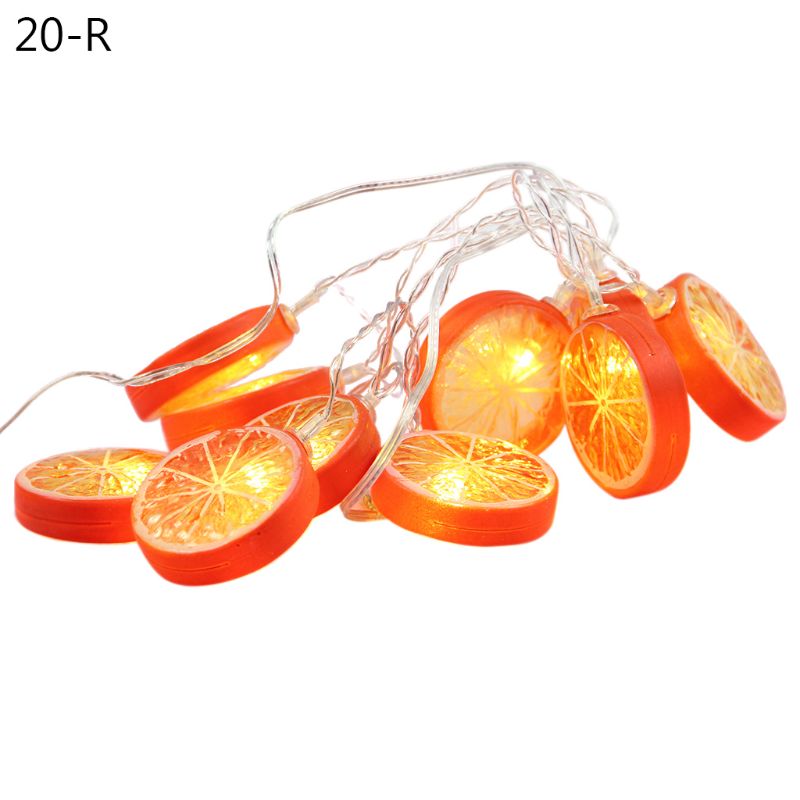 10/20 leds fruit lichtsnoer schattige citroen vorm verfrissende stijl decoratieve led slinger feestlamp voor thuis buiten winkel: Rood -20