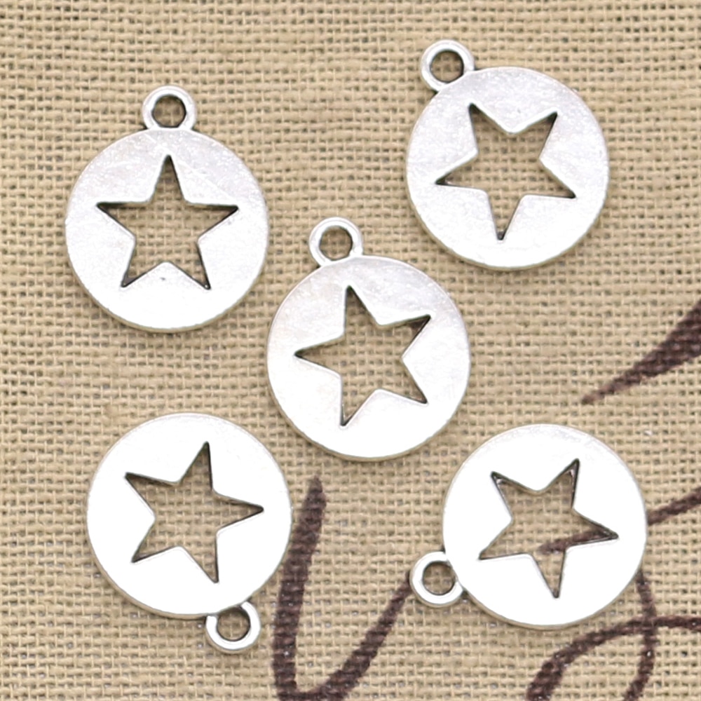 10 Pcs Charms Hollow Star Uitsnede 18X15 Mm Antiek Zilver Kleur Hangers Maken Diy Handgemaakte Tibetaans Vinden sieraden