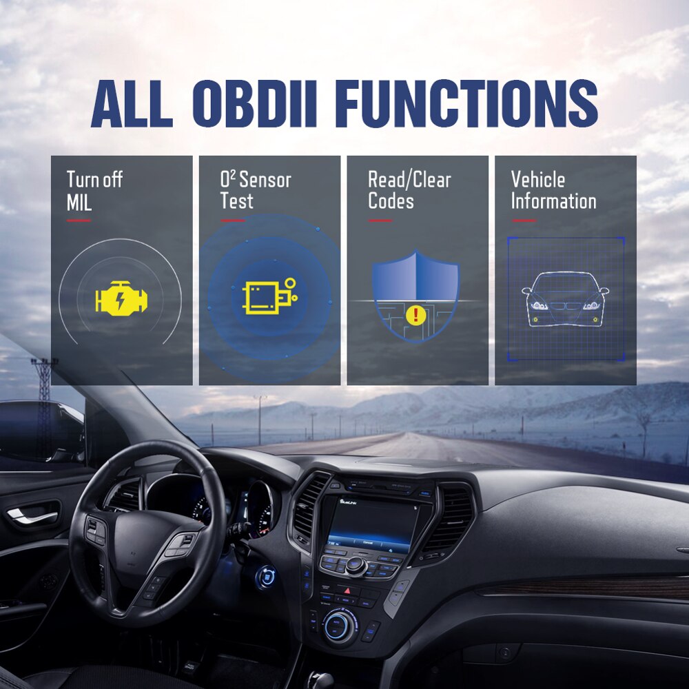 THINKOBD 100 OBD2 Code Reader Car Engine Fault MIL Turn Off O2 Sensor / EVAP Test with DTC Lookup Same as CR319