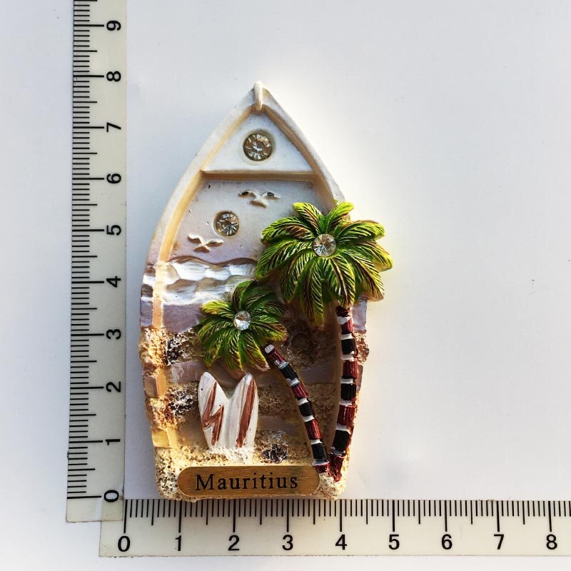 Mauritius Style Originality Fridge Magnets Travel Commemorate Art Work Magnetism 3D Ornaments Refrigerator StickersRefrigerator: White
