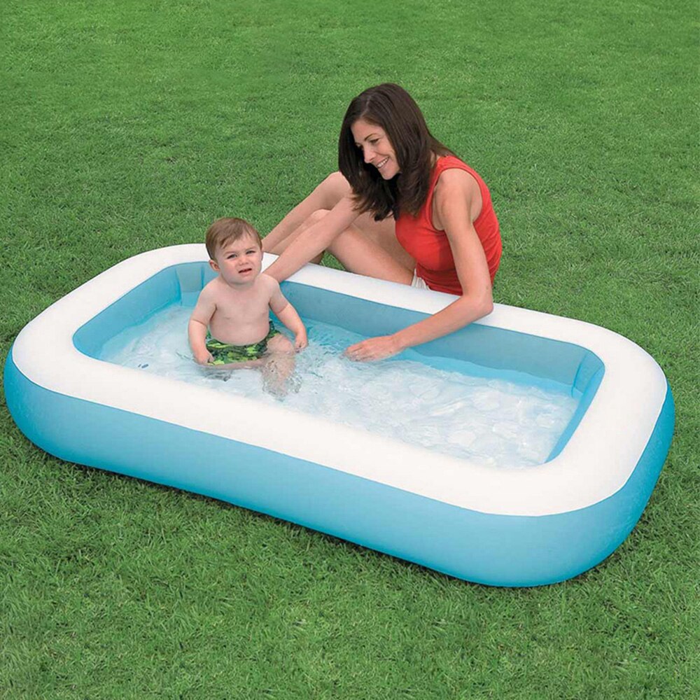 Inflatable Swimming Baby Pool Blow Up Family Pool Backyard Rectangular Fun Inflatable Pool for Kids Toddlers Infant