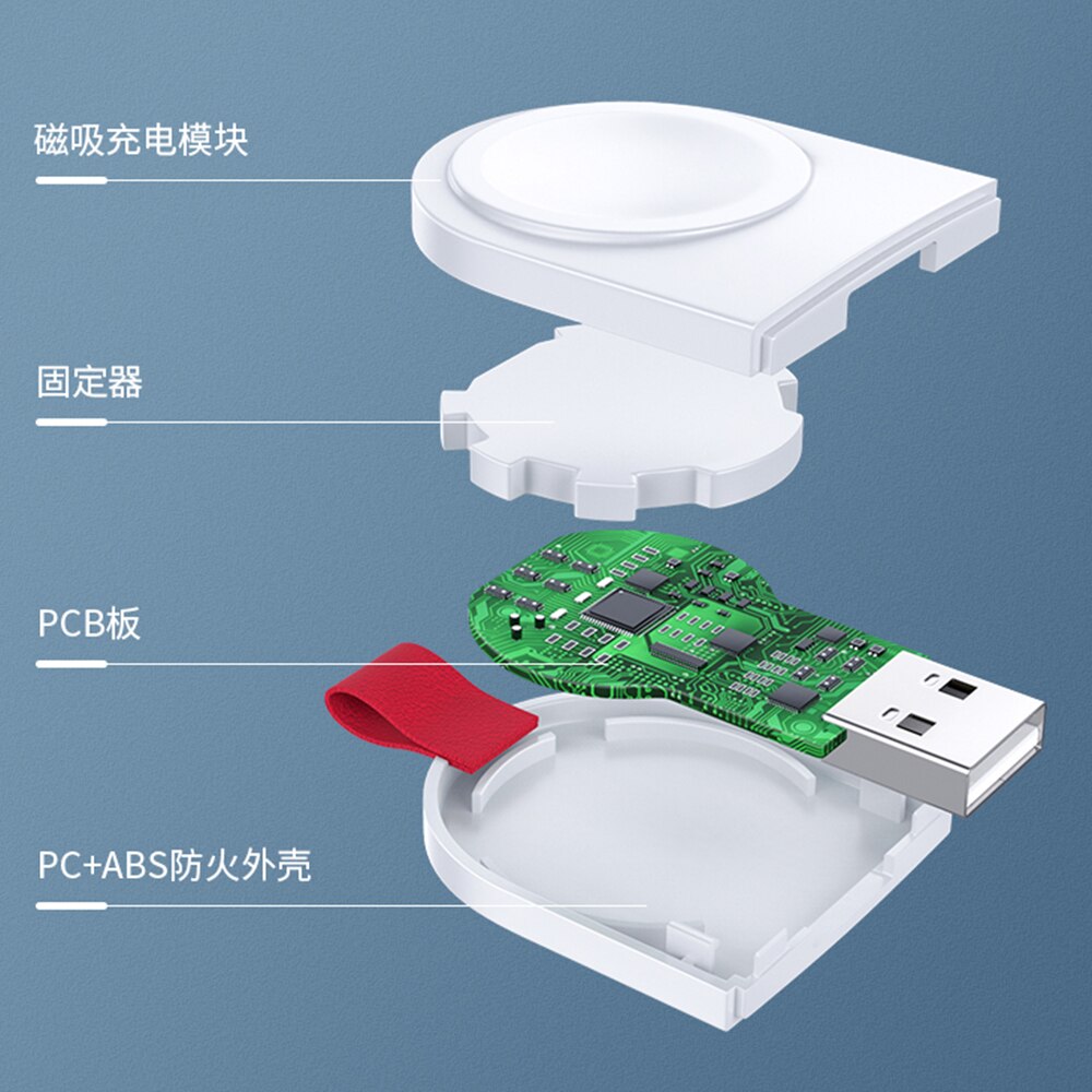 USB Portable Wireless Charger For Apple Watch Charger Charging Pad iWatch Magnetic charging Station Apple Watch Series 3 4 5 6 7