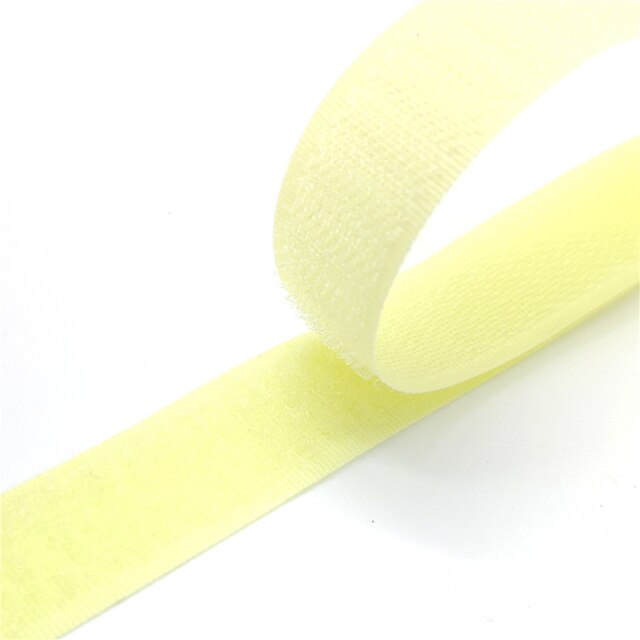 1 Pair Length 1 Meter Width 20 mm Color Hook Surface Hook and Loop Fastener Tape Without Glue Velcro Sewing Accessories: Light yellow