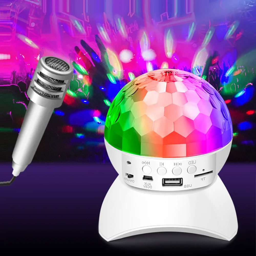 Bluetooth-ljud dj-ljus 360 omgivande discokula färgglad kristall usb-scenlampa konsoler led-lampor för discofester