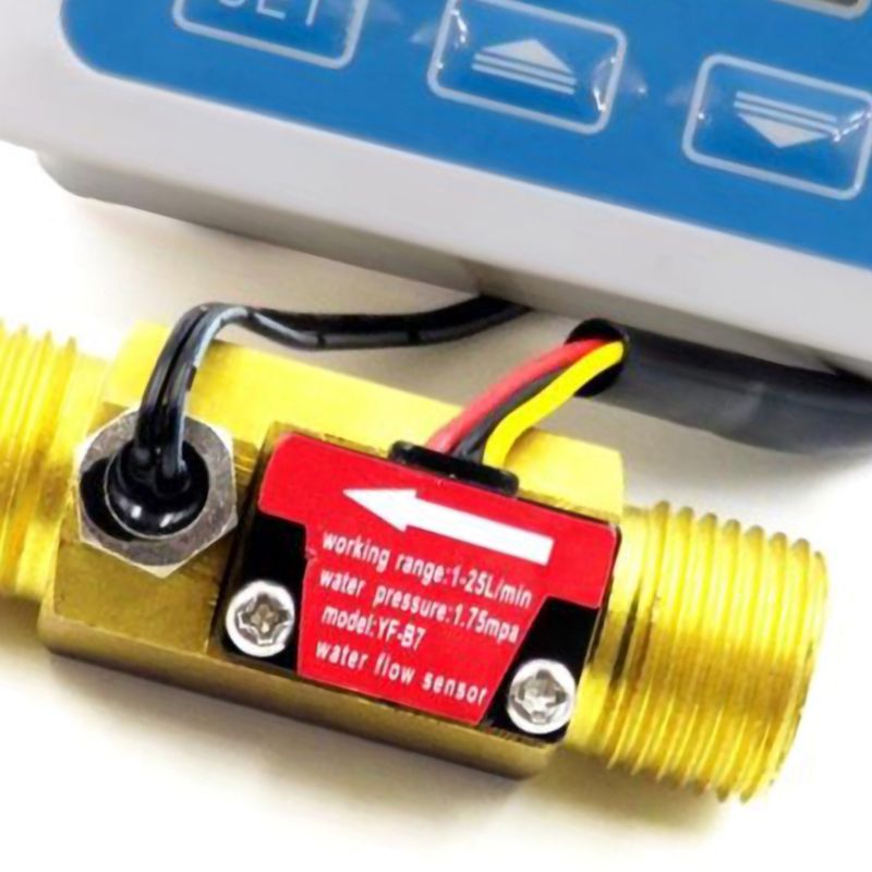 Digital Lcd Display Water Flow Sensor Meter Flowmeter Rotameter Temperature 94PD