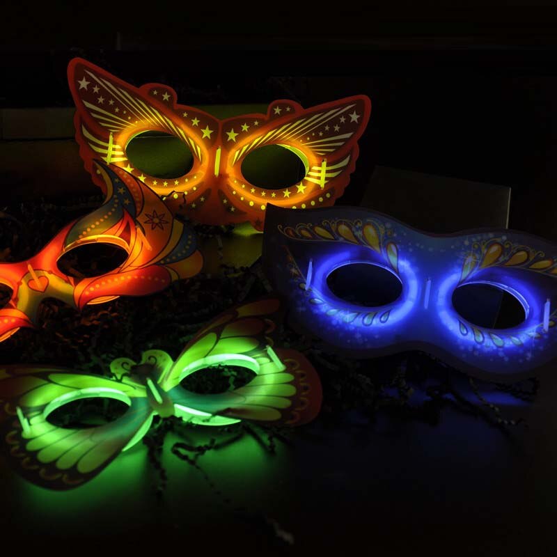 Colorful Glow Sticks Hat Eye Mask Children Adults Fluorescent Sticks Connector Accessories Hats Rave Glow Party Supplies