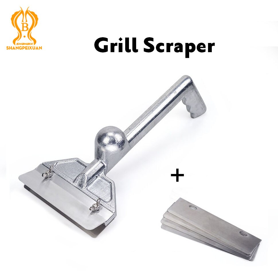 Grill Scraper Oven ShangPeiXuan Ceaning Tool Aluminum Commercial Pan Scraping5 Blades Small Slope Edge Grill Scraper