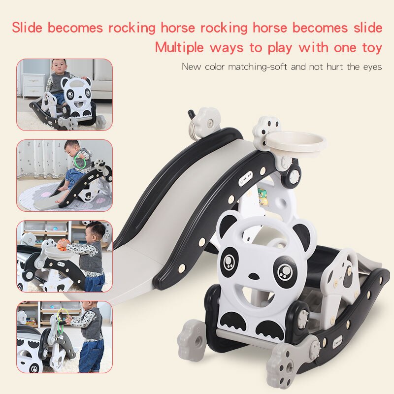 Ruizhi-cheval à bascule 2 en 1 Panda pour enfants, multifonction, avec chaise à bascule à musique, jouets animaux, RZ1204