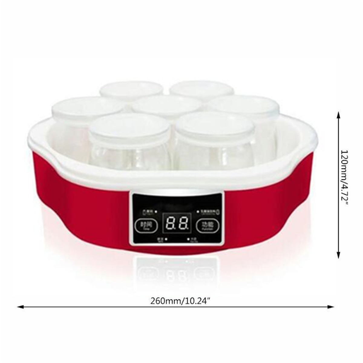 220V Electric Automatic Yogurt Maker Automatic Smart Touchs Screen DIY Yogurt Machine With Timer 7 Glass Jars Tool Container