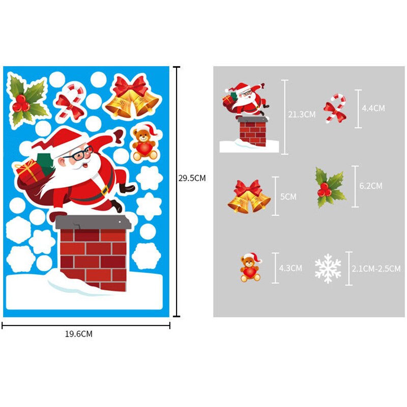 Christmas Wall Stickers Double-sided Static Window Glass Stickers Christmas PVC Self-Adhesive Wall Stickers Xmas Decoration: 18