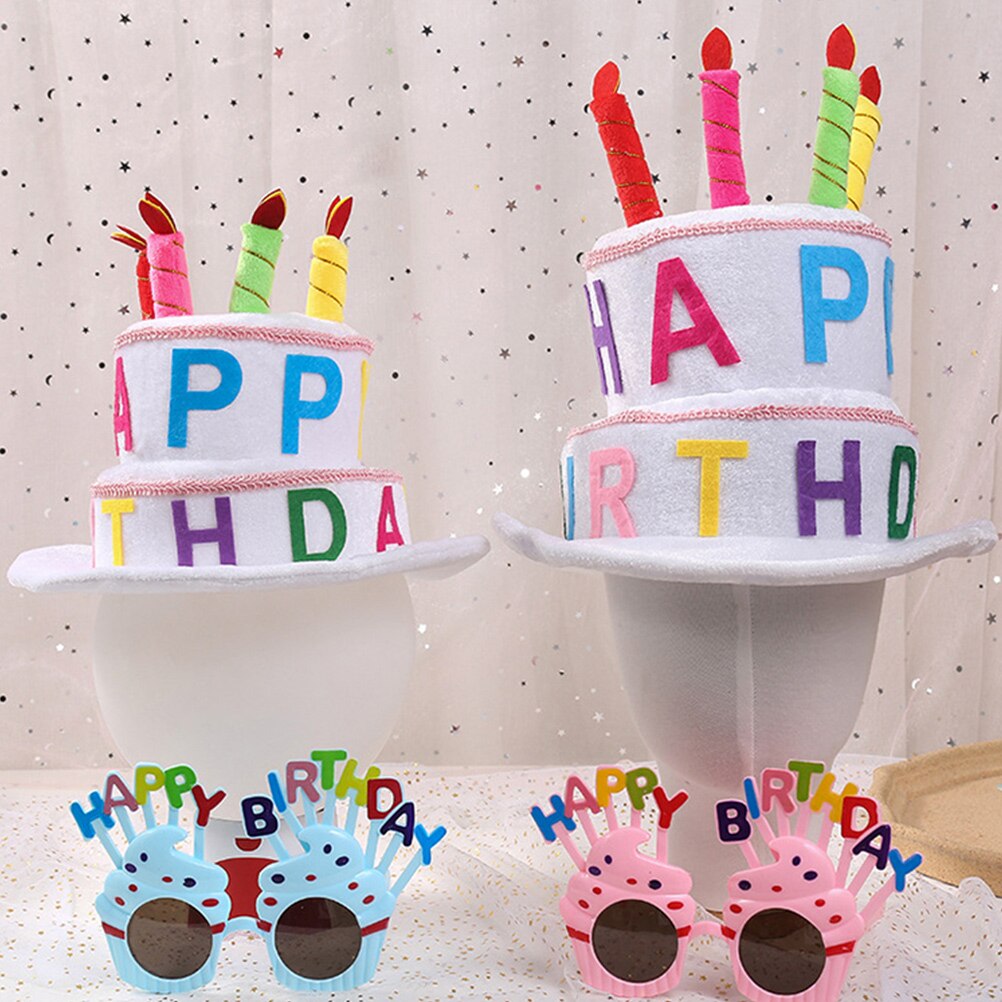 Children Birthday Cake Shape Decorative Hat Birthday Party Hat Photo Prop
