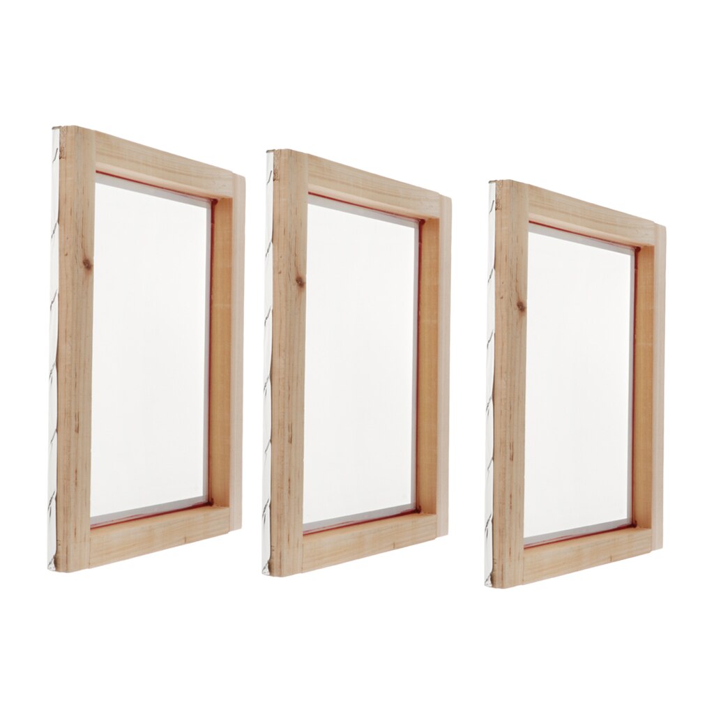 3pcs Screen Printing Frame Mesh Screen With Natural Wooden Frame Print Garment