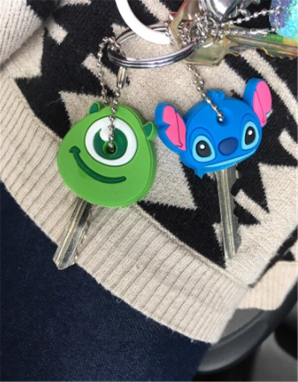 2 PCS Animal Silicon Key Caps Covers Keys Keychain Case Shell Novelty Item Figurines For key Control Dust Cover Keychain Decor: 1