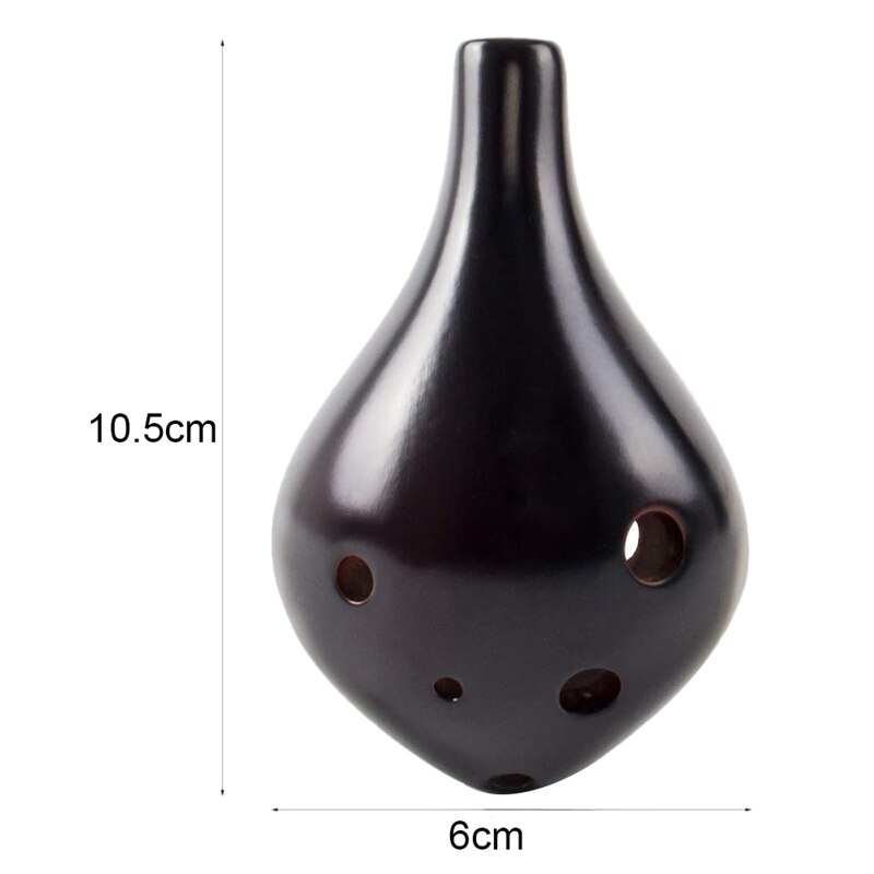 6 buche Ocarina di Ceramica contralto C Ocarina Flauto (collo cinghia cordone con corsa di colore)