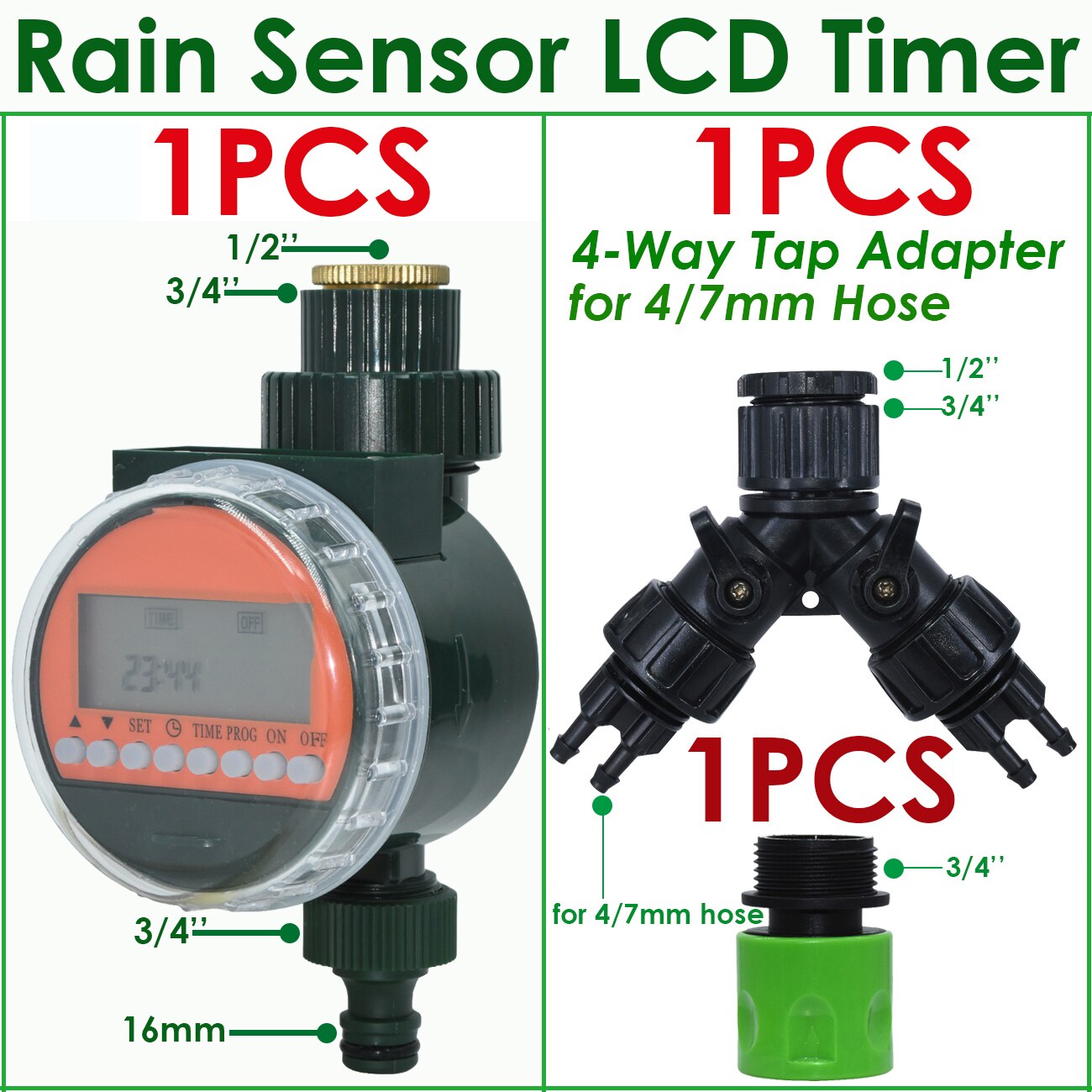 KESLA Garden Automatic Rain Sensor Water LCD Timer Drip Irrigation Greenhouse Electronic Irrigator Watering Controller System: Rain Sensor Timer-F