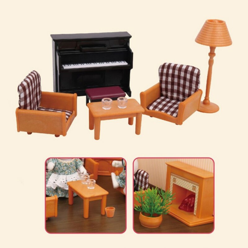 Foresta Famiglia Villa 1:12 Mobili Set Giocattolo FAI DA TE Miniatura Piccolo Dollhouse Fluttuazione Letto Set Casa di Bambola Giocattoli Per I Bambini: 9