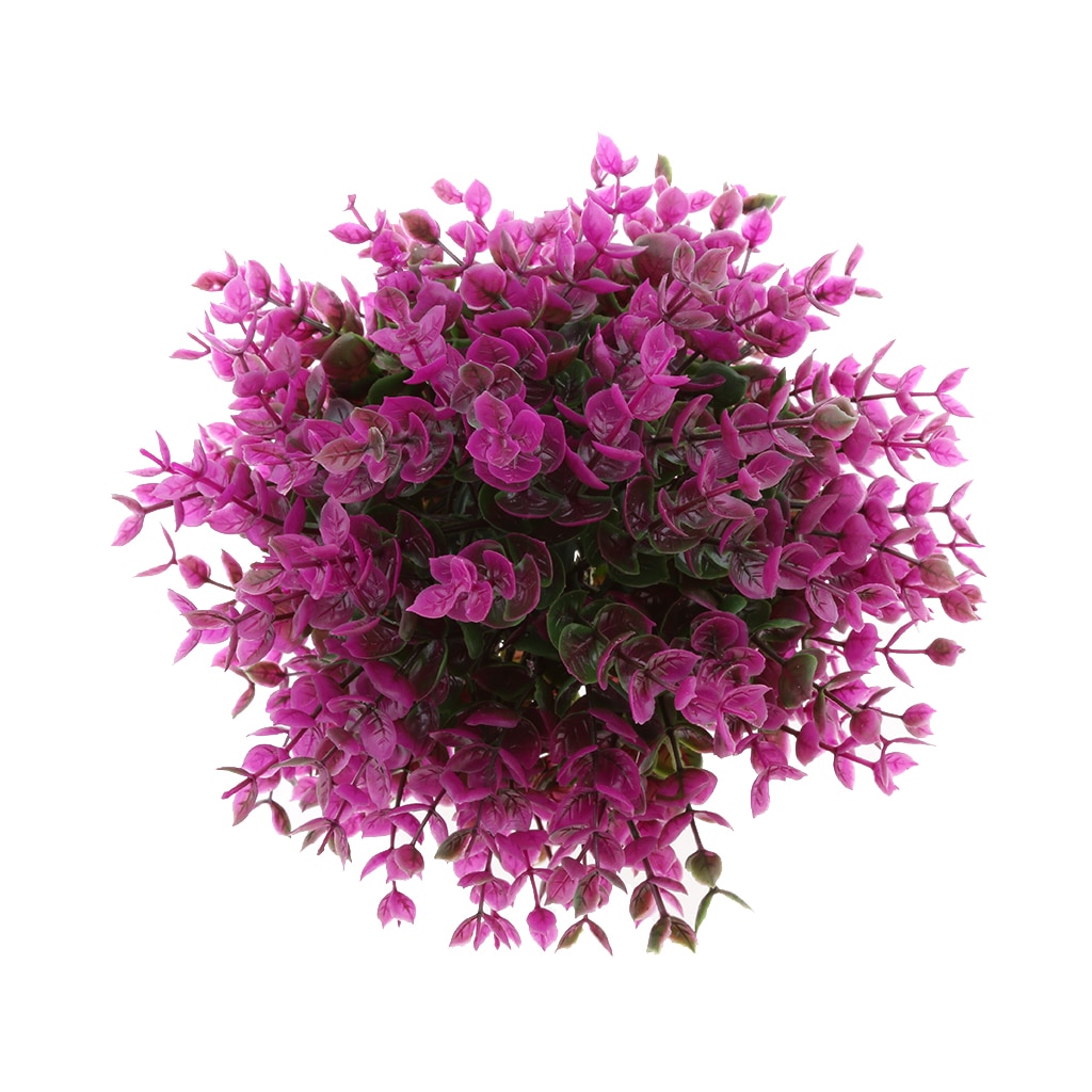 19cm Artificial Eucalyptus Ball Outdoor Topiary Plant Bush Patio Tree Purple