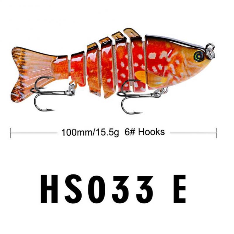 10cm 15.61g Wędkarstwo wabik plastikowa twarda przynęta multi-sekcja ryby bioniczny przynęta HS033 karpia paski gitara basowa Pesca wędkarskiego SwimBait: type5