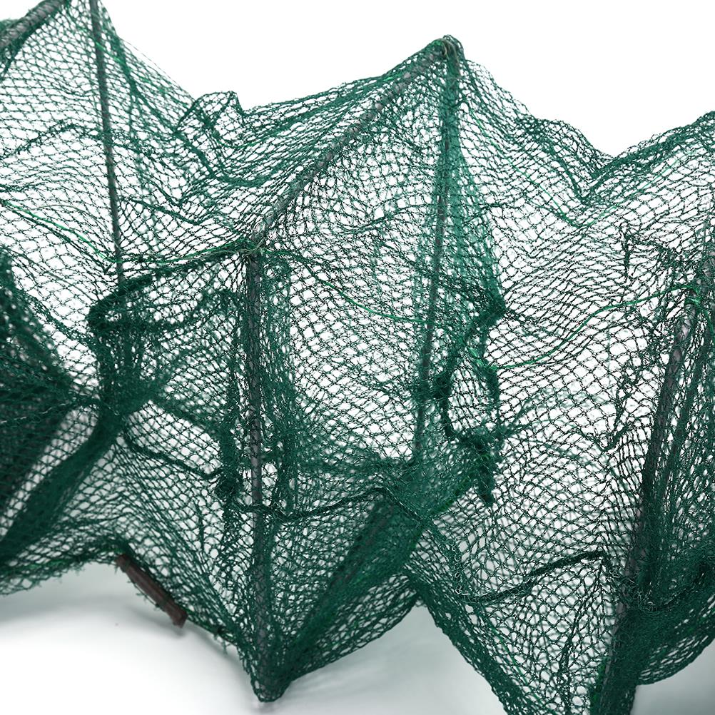 Crab Crayfish Lobster Catcher Live Trap Fish Net Eel Prawn Shrimp Lure Nets 11 intervals Foldable Nylon Fishing Net 3.5m
