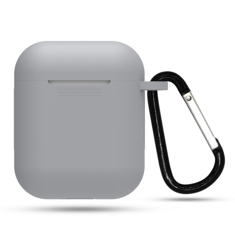 Anti-lost Hook + futerał silikonowy do Apple Airpods 1/2 pokrowiec ochronny futerał na słuchawki słuchawki do Apple Airpods 2/1 okładka: 10 Gray