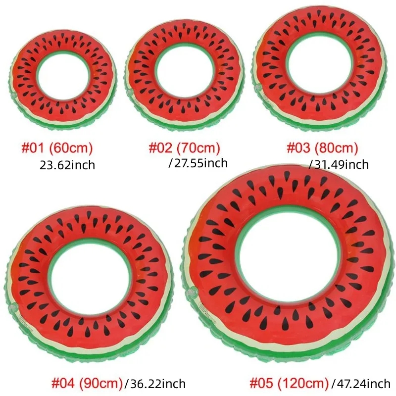 1 pc vattenmelonmönster badring för vuxna barn uppblåsbar madrass poolparty simning sommar strand flyta vattensport