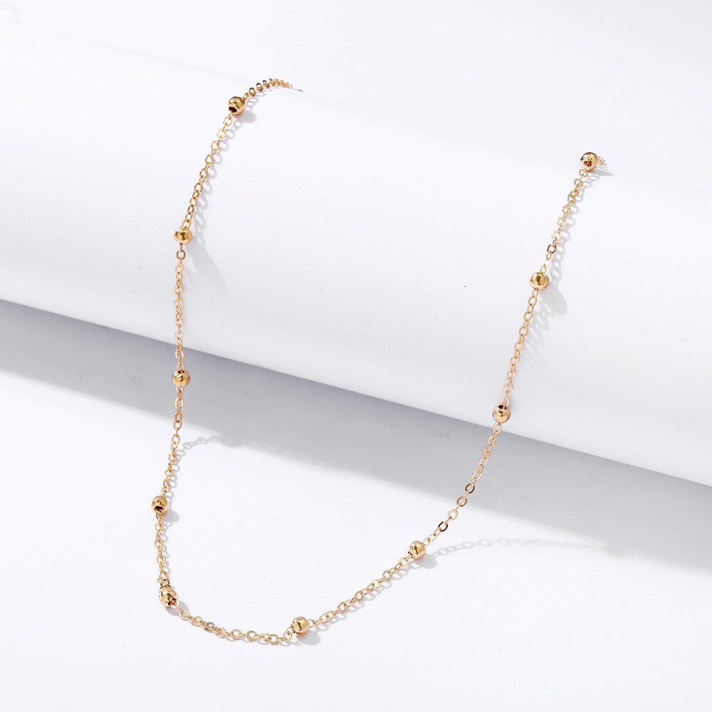 Eenvoudige Onzichtbare Transparante Dunne Lijn Goud Kleur Choker Ketting Voor Vrouwen Ketting Bead Chocker Collier Femme Kraag