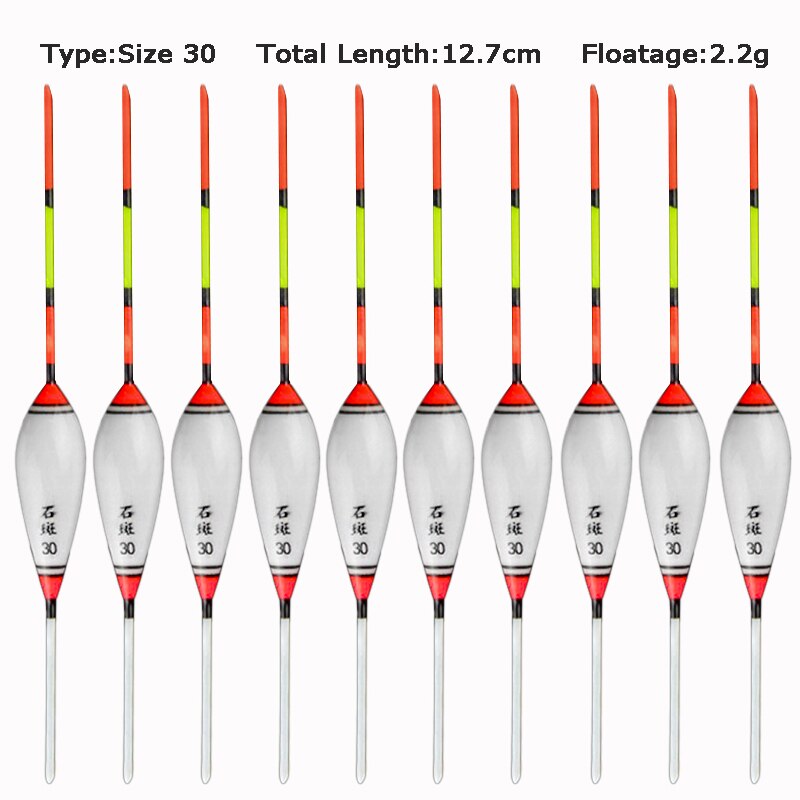 10 pièces/lot flotteurs de pêche Balsa leurre Peche eau peu profonde & mérous de glace Bobbers flottants Six modèles accessoires de pêche