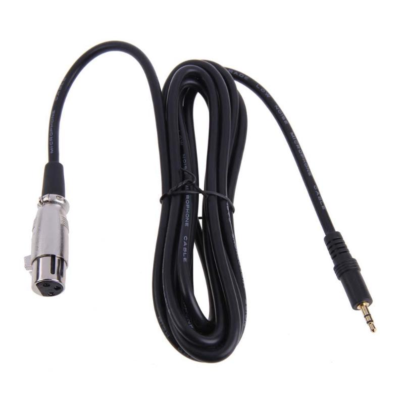 1 stk xlr 3 pin hun til ret vinkel 1/8 xlr 3f til ret vinkel 3.5 mm trs stereo jack mikrofon kabel til dv kamera/ mikrofon mikrofon