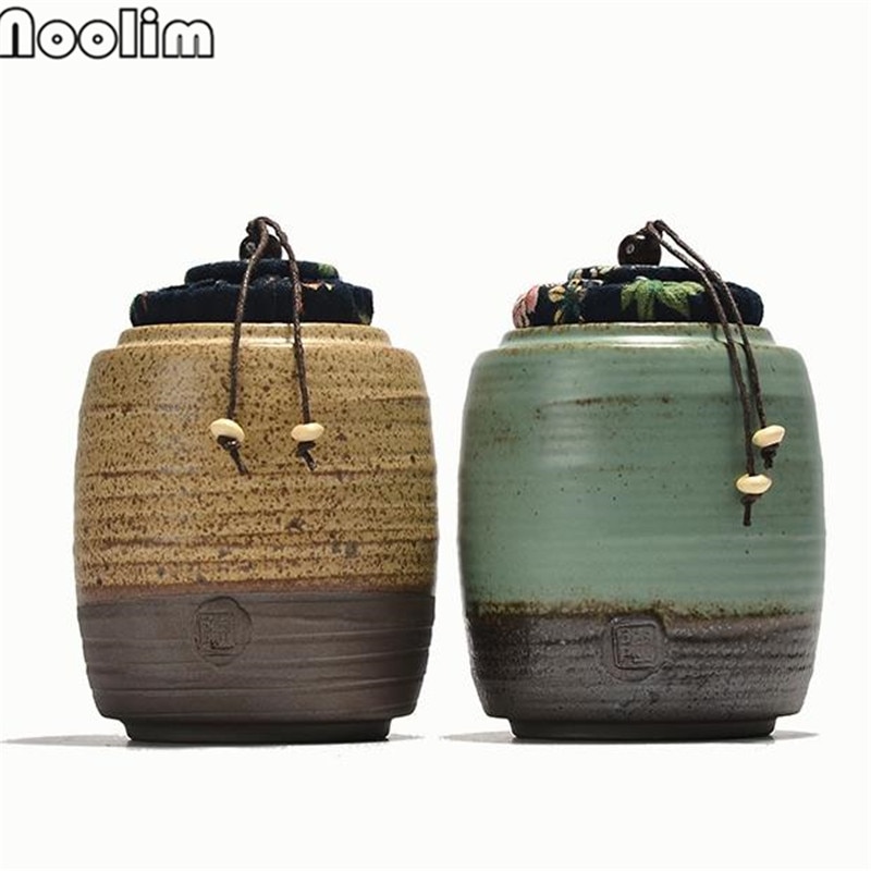 Handmade Coarse Pottery Antique Tea Canister Ceramic Sealed Jar Kung Fu Tea Ceremony Accessories Antique Storage Containers