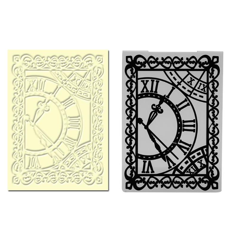 1pc Clock Scrapbooking Embossing Folder Template Plastic Handmade DIY Photo Album Decorative Paper Card Craft Arts Supplier