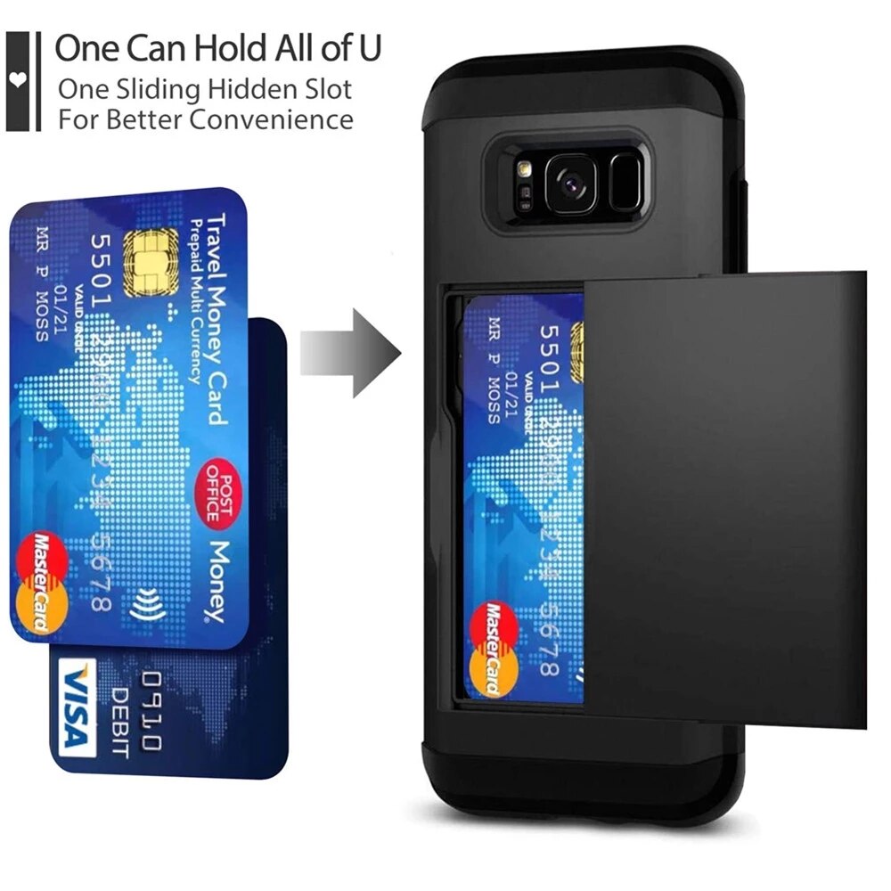 For Samsung Galaxy S8 S8 Plus S8+ Samsung S 8 S8plus Case Cover Protective Credit Card Holder ID Slot Coque Cover Funda Capa