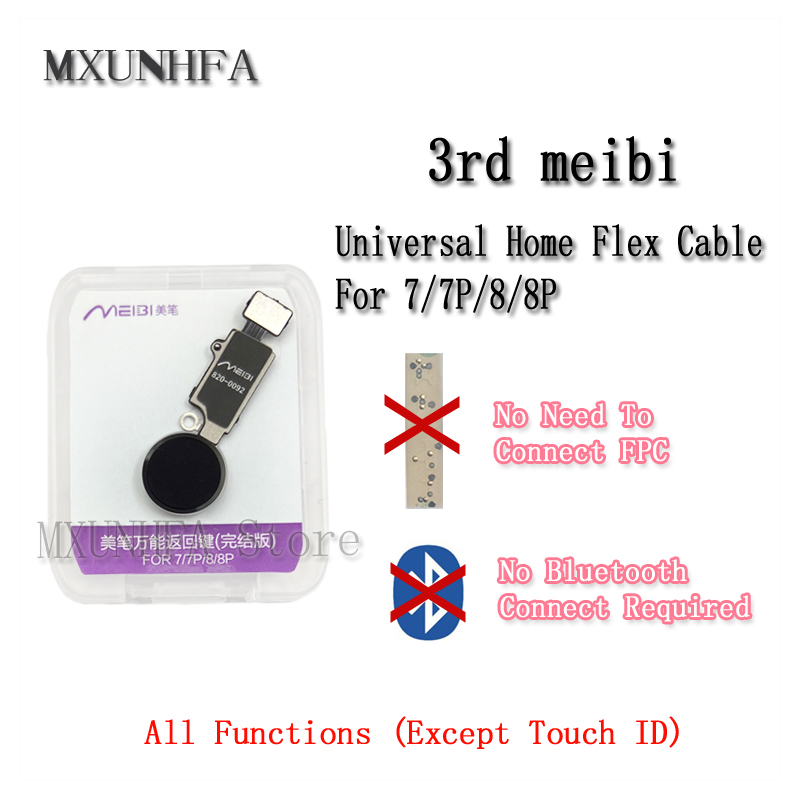 3rd YF Universal Home Button Flex Cable For iPhone 7 7plus 8 Plus return key only back function and screen shot no touch ID