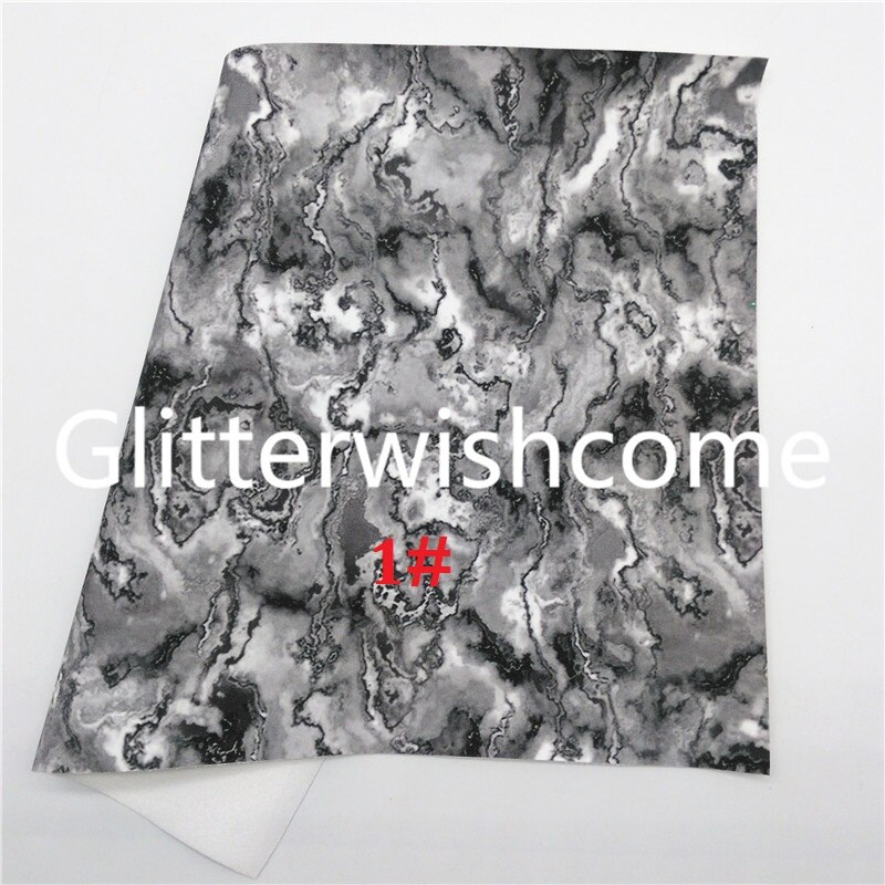 Glitterwishcome 21 x 29cm a4 størrelse syntetisk læder, marmorprintet kunstlæder stof vinyl til buer , gm807b: 1