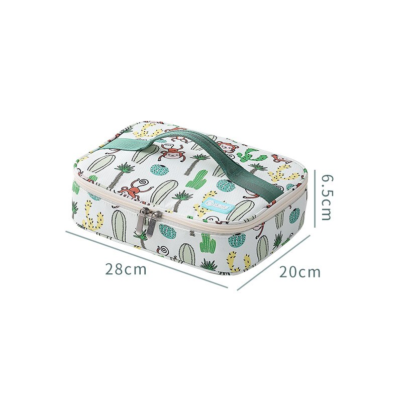 WORTHBUY Cute Monkey Lunch Bag Portable Thermal Lunch Box Bag For Woman Kids School Picnic Waterproof Oxford Food Container Bag: Style D Medium