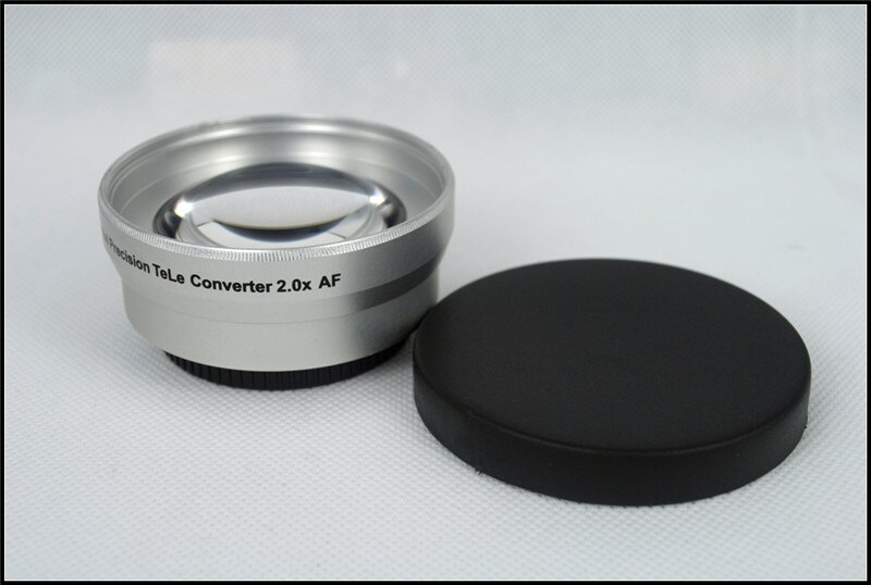 Macro Digital lens 46mm 2.0x TELE Telephoto Camera LENS for Camcorder+Lens Front Rear Caps+Lens bag for Front Thread Camcorder