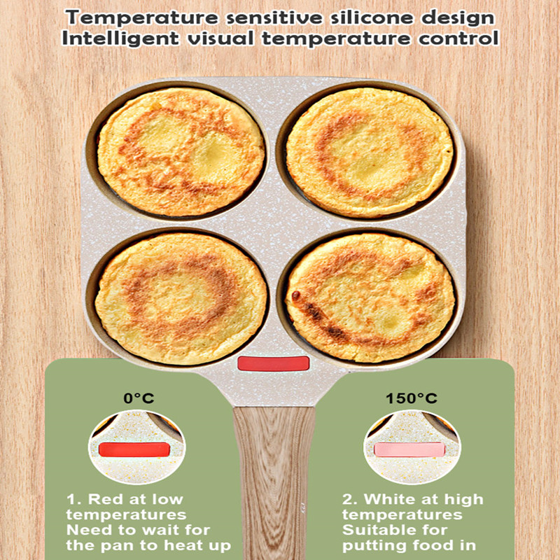 Vier Gaten Ei Pannenkoek Fyi Pan Koekenpannen Met Anti-Aanbaklaag En Pan Koekenpan 4 Eieren Fornuis Omelet Ham Maker Voor Keukengereedschap Met Deksel