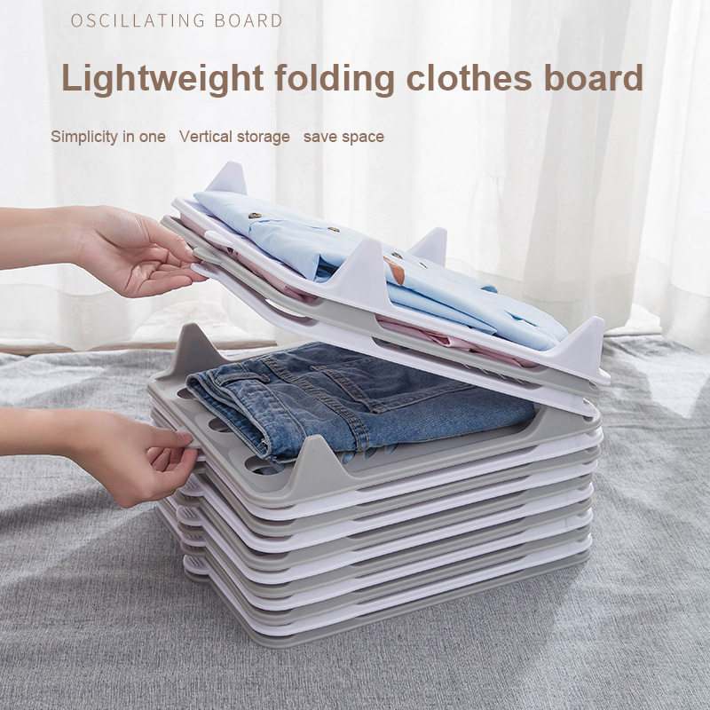 T Shirt Folder Board Storage Rack, Organizador de Pano Empilhável, Bandeja Fácil, Dobrável, Plástico, Home Storage Tool, Divisor Titular