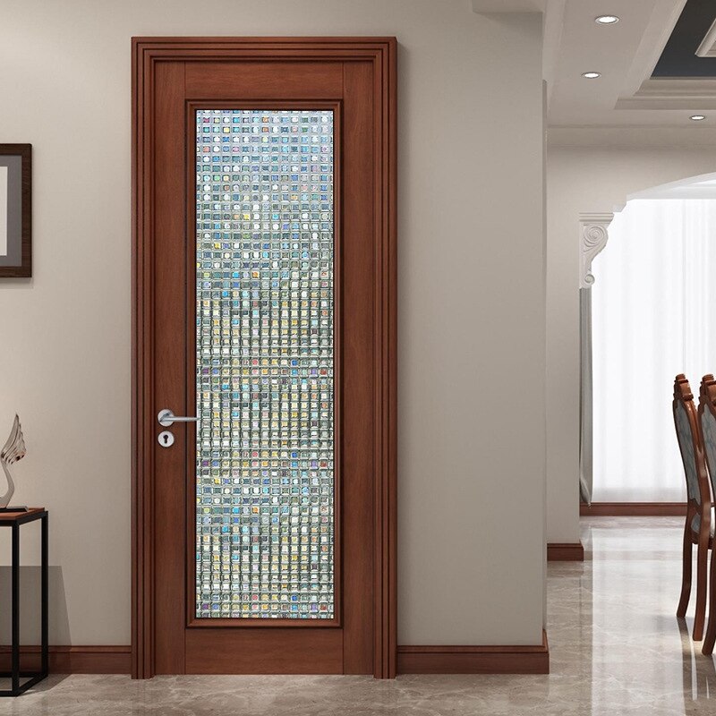 Regnbue dekorativ vindusfilm tonet statisk selvklebende klistremerke i glass 3d mosaikk personvern glass folie