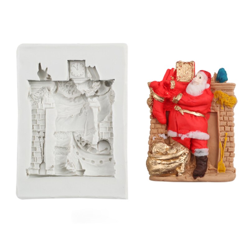 Christmas Santa Claus Molds Fondant Cakes Decor Tools Silicone Molds Sugarcraft Chocolate Baking Tools For Cakes Gumpaste Form