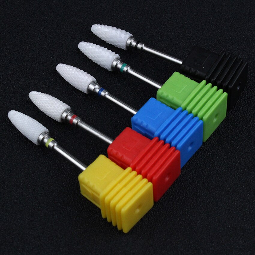 Tignish 1 Uds 3/32 ''broca de clavo de cerámica forma de llama UV Gel polaco quitar taladro eléctrico manicura pedicura herramientas de archivo