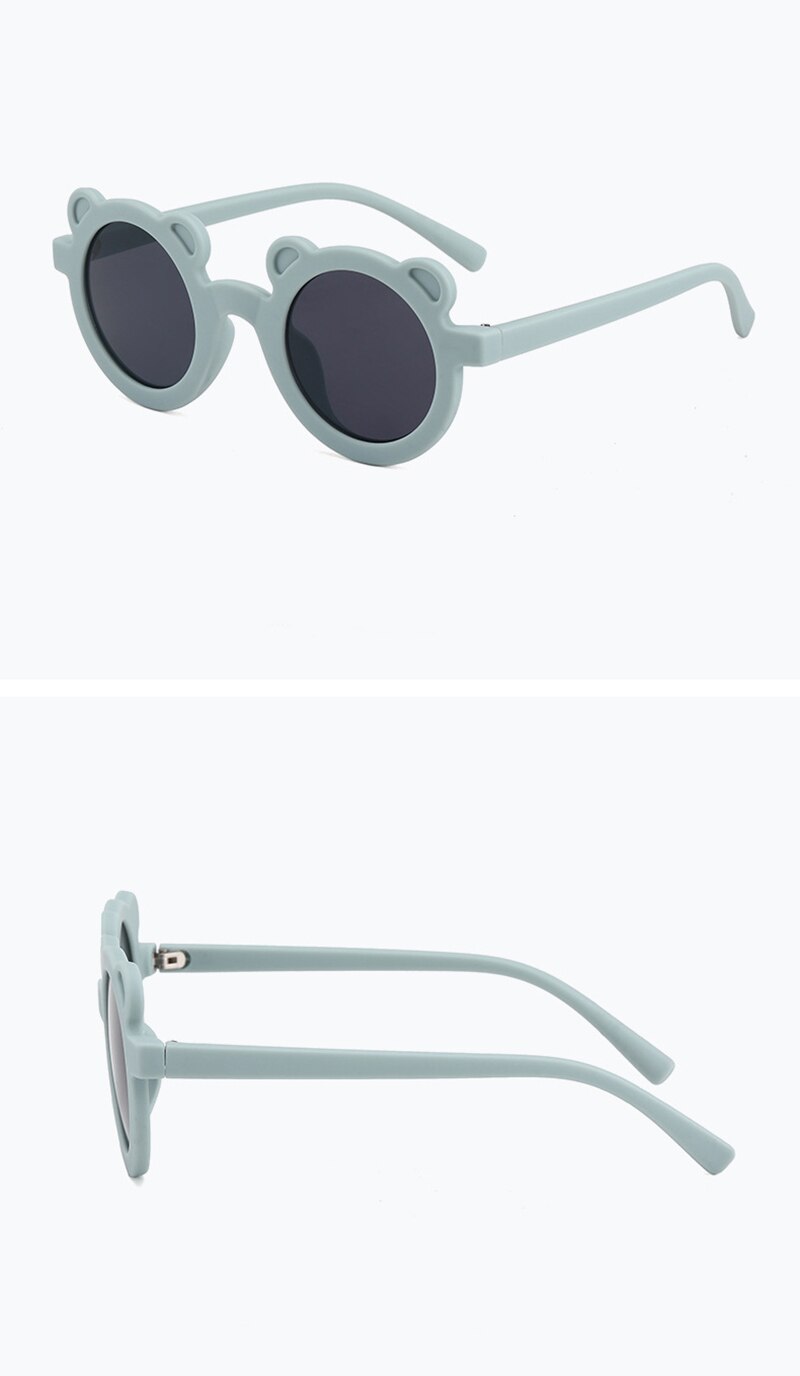 Lunettes de soleil pour enfants, monture ronde en forme d'ours, de dessin animé, pour fille et garçon