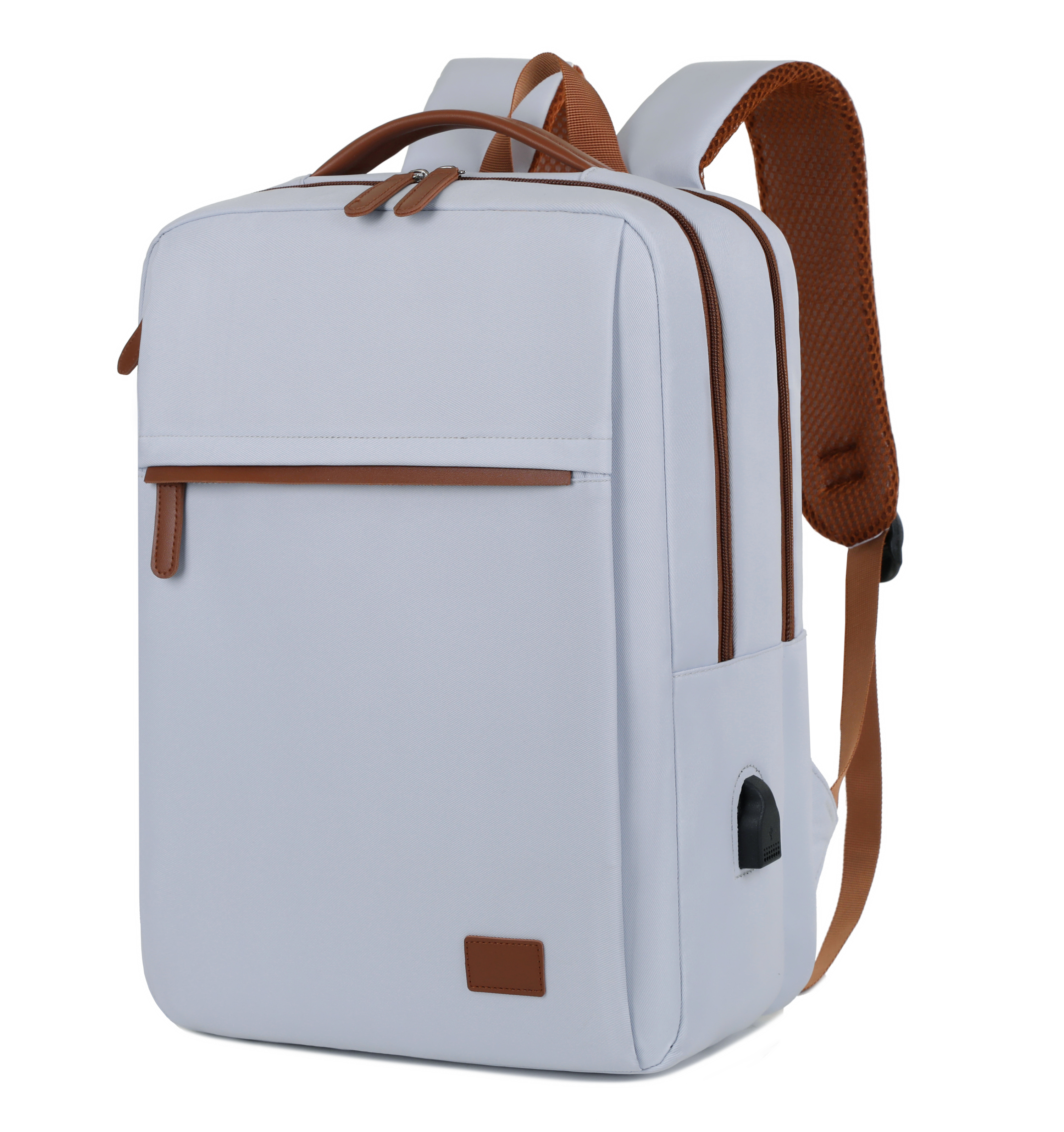 Business rygsæk til mænd og kvinder trendy 15.6- tommer laptop rygsæk blå beige studenter skoletaske internatrygsæk herre: 12 inches / Himmelblå